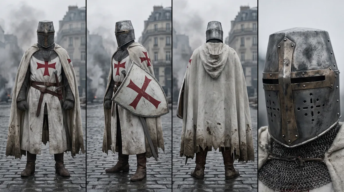 Krok 1: character sheet templáře. Helma bez obličeje drží identitu líp než jakákoli tvář.